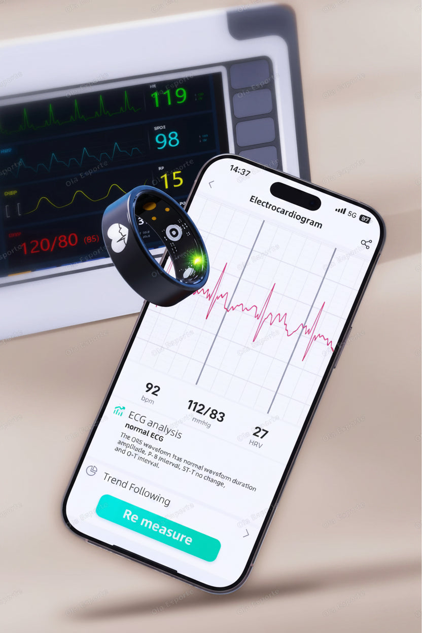 New R30 ECG Body Temperature Smart Health Ring Blood Pressure Sleep Monitoring Rings Waterproof Multiple Sport Modes Smart Ring