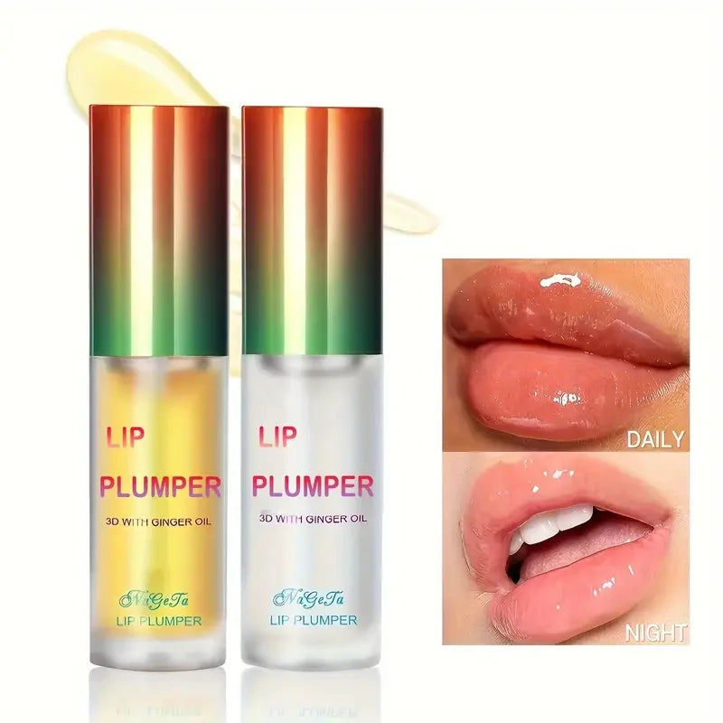1/2Pcs Ginger And Mint Lip Plumper Oil Radiant,Plumping Lip Volumizing Serum