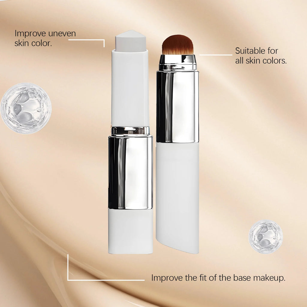 Color Changing Foundation Stick Waterproof Sweatproof Lightening Full Coverage Concealer 2 in 1 Stick Foundation Makeup Brushes