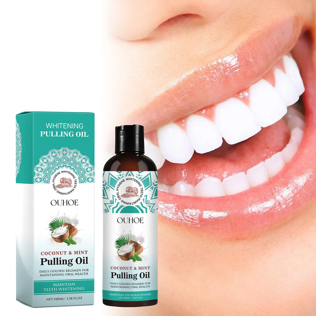 Coconut oil mouthwash removes odor and removes tooth stains Fresh breath care dental care dental care dental cleaning solution